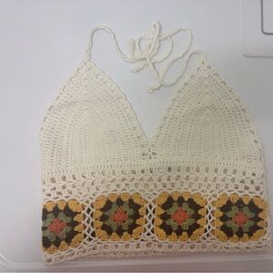 Altar’d State - Brande New Crochet Cream Crop Top